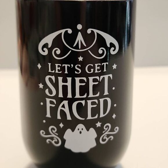 Zinny Double Walled Stainless Steel Goblet 16oz NWT BPA Free Black with White Gr - Picture 2 of 8